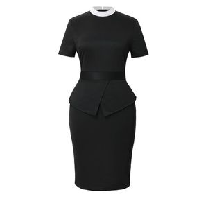 Dorosłe kobiety z krótkim rękawem sukienki Katolickie sukienki robocze Black3598542