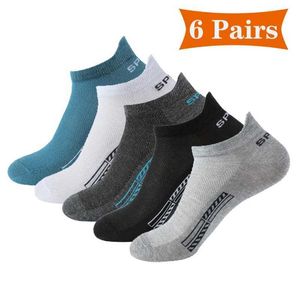 Meias masculinas 6 pares de algodão orgânico Homens de tornozelo meias respiráveis esportes de tornozelo de tornozelo homem de baixa corte