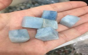 6pcs cubo natural azul aquamarina caída cubo de pedra original amostras de minério de minério de pedras e minerais naturais de cristal de rocha para casa DE6960393