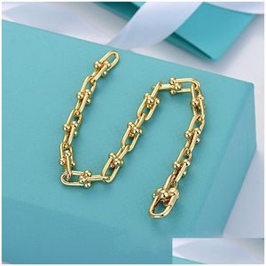 Charm Bracelets 18K Gold Double Bracelet For Women Luxury Brand S925 Sier Plated Horse Shoes Designer Ol Girls Bangle Party Nice Jewel Otwok