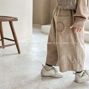 2023 Spring New Children Casual Girls Harem Boys Wide Leg Trousers Kids Loose Pants Baby Clothes L2405