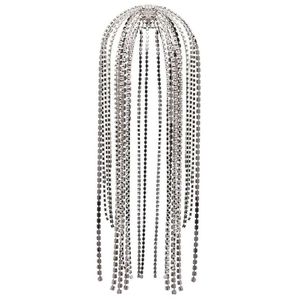 Stonefans Trendy Rhinestone Hair Accessors Chain For Women Jóias Elegantes Taxes de Cristal de cristal