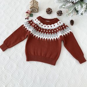 Maglione natalizio per bambini in stile nordico Unisex Pullover O-Neck Sundi maglioni autunnali e inverno vestiti per bambini a maglia