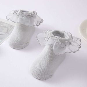 5PCS韓国のファッションベビーフリルガールレースプリンセスラバースリップアンチスリップ新生児少女靴下0〜2歳古い
