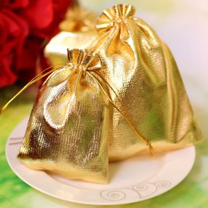 Złote srebrne torby na pakowanie tkanin torebki biżuterii Wedding Favours Christmas Party Prezentorka 7x9cm 9x12cm 3374