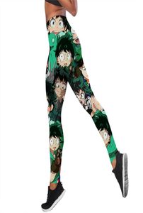 Cloocl Women039s Leggings My Hero Academia Stampato ad alta vita Elasticità Leging 3D Panelli della tuta per anime per donne pantaloni fitness 218275548