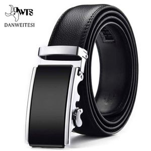 DWTSMen Belt Male Genuine Leather Belt Men Strap Belts For Men Automatic Buckle Black Men's Belts Cummerbunds cinturon hombre 220104 261S