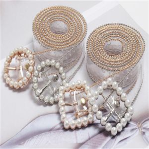 Gürtel Mode Clear Gürtel Taille für Frauen 2021 transparente weiße Perle Cinturon Mujer Plastikdesigner Bund Ladies 306J