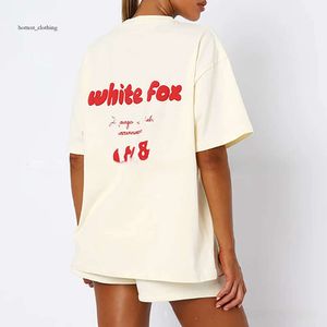 ホワイトフォックスシャツの女性ティーラグジュアリーデザイナーTシャツTシャツ短袖ハイストリートネックプルオーバーファッションブラウスカップルトラックスーツティー6149
