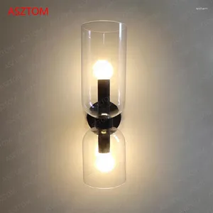Lampa ścienna Nordic Glass Lampy LED Decor Home Decor Sypialnia Living Jadal Tło Sconce E14 Oprawa oświetleniowa