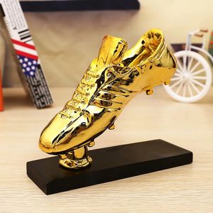 Golden Boot Award Resin Charms Football Match Soccer Fans Souvenir GOLD Plating Shoe Trophy Gift Home Office Decoration Model 240522