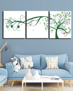 3 Panel Modern Canvas Print Art Wall Picture Green Tree Paintings Decor Artwork Canvas Print för Home Office9480337