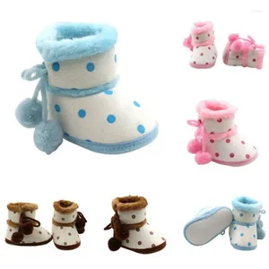 Botas Sapatos de inverno Baby menino menina fofa neve de pompon com bebês anti-deslizamento de calçados de algodão