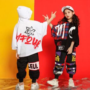 Meninas meninos Outwear Tshirt Hoodie calças de corredor camiseta de hip hop roupas de jazz dança de jazz roupas de baile de baile de dança infantil 266k