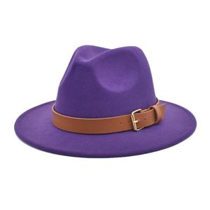 Breda randen hattar våren och hösten 2021 Woolen Top Hat Women's Belt Accessories Jazz Men's Outdoor Sun Trend Fadora for Woman 323G