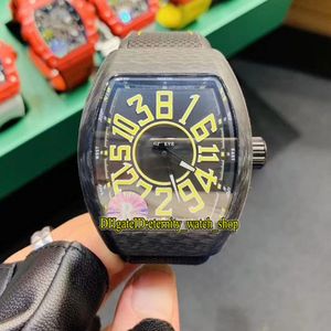 R En İyi Versiyon Erkek Koleksiyonu Vanguard Çılgın Jump Serisi Karbon Fiber Kılıf Sarı Dial Miyota Otomatik Erkekler Naylon Sport W 285J