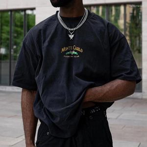 メンズTシャツヴィンテージルーズ半袖oネックプルオーバートップファッションカジュアルパターンプリント通りのティーシャツ夏の男性