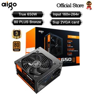 AIGO GP650 FONTE MAX 850W مزود الطاقة 80PLUS PSU PFC Silent Fan ATX 24PIN 12V PC Gaming for BTC 240527
