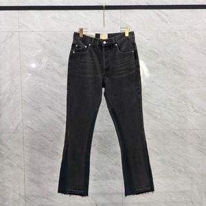 23SS Men USA Zipper retalhos de retalhos lavados calças jeans vintage High Street Street Bell Bottoms 288h