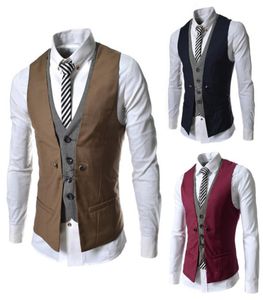 Whole 2015 new lattice color matching men039s leisure Vest03934018