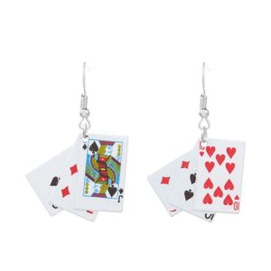 Funky Aces Playing Card Designer Earrings Punk Poker Hand Game Casino Fun Costume Jewelry Game Cards Earrings for Women Girls