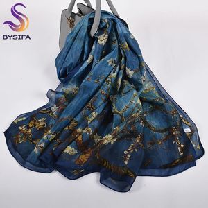 Orange blue winter womens pure silk scarf shawl spring and autumn fashionable large and elegant classic long scarf packaging printing 180 * 110cm 240522