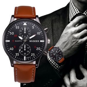 Retro Design Skórzane zegarki Mężczyzn Mężczyzny MARBY RELOGIO MASCULINO NOWOŚĆ MAMES Sports Clock Analog kwarcowe zegarki 257N