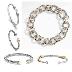 DY twisted bracelet classic luxury bracelets designer for women fashion jewelry gold silver Pearl cross diamond hip hot jewelry party w Cglt