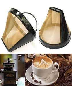 Tea Tools Replacement Coffee Filter Reusable Refillable Basket Cup 1012 Cups Permanent Coffees Maker Machine Filters Gold Mesh wi7455204