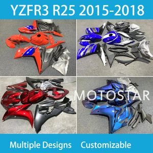 カスタマイズ可能なフェアリングYZFR3 R25 13 14 15 16 17 18 YAMAHA YZF R3 2013-2014-2015-2016-2017-2018のモーターサイクルアクセサリー完全なフェアリングキット