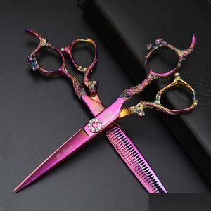 Hair Scissors Japan 55 60 Professional Dressing Thinning Barber Set Cutting Salon Shear 230325 Drop Delivery Products Care Styling Too Ot05G