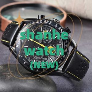 Designer Watches Master Mens Watch Vk Quartz Movement Subdial Chronograph Stopwatch Soft Leather Strap Luminous Splash Waterproof Design Clock Montre De Luxe Oprm