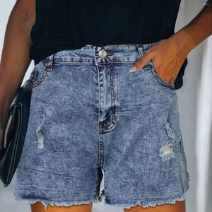 Shorts femminile in denim gamba larga estate casual sciolta a vita alta jeans neri per donne 2024