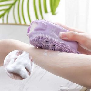 Bath Tools Accessories Silicone Body Scrubber Shower Exfoliating Scrub Sponge Bubble Bath Brush Massager Skin Cleaner Cleaning Pad Bathroom Accessories z240528