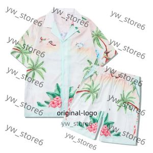 Casa Blanca Man футболка набор Masao San Print Mens Casual рубашка и короткие женские свободные шелковые топы рубашки.