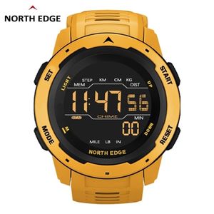NORTH EDGE Men Digital Watch Men's Sports es Dual Time Pedometer Alarm Clock Waterproof 50M Military 220212 254j