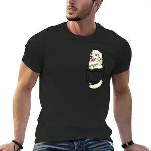 Polos de polos masculinos grandes pirinéus camiseta de cachorro roupas de camiseta vintage camisetas gráficas fofas engraçadas