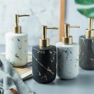 Liquid Soap Dispenser 300ml Ceramic Bathroom Marble Pattern Shampoo Bottles El Shower Gel Hand Washing Empty Refill Sub-bottle