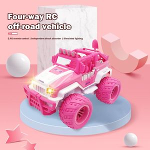 Giocattolo per auto rosa RC per bambini Truck Remote Control Regalo per bambini Cross-Country Auto 1 12 Veicoli a radio-controllo 2,4 g di giocattolo elettrico 240522