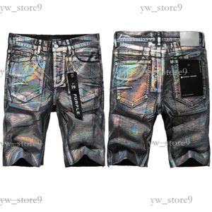 Brand Shorts Purple dżinsy krótkie dżinsy męskie szorty swobodny styl bawełniany Mieszanie tkanin Mash Street Modna modna dziura Hip Hop Designer dżinsy fioletowe szorty 9182