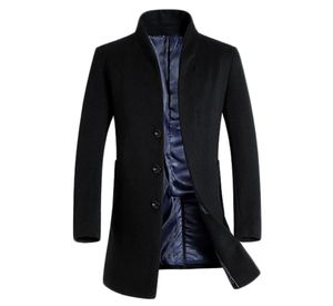 高品質の秋と冬の男性039Sウールジャケットファッションスリムウィンドブレイカーメン039Sロングウール3055330