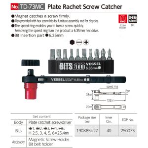 VESSEL Mini Ratchet Screwdriver Set for Working in Tight Spaces No.TD-70