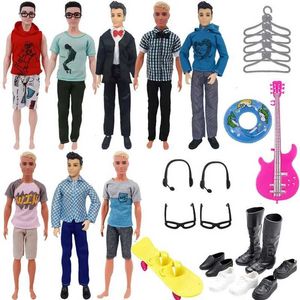 Doll Apparel Dolls 30 pieces/set of Ken doll clothing for free delivery glasses shoes hangers guitar skateboard head WX5.279PAF