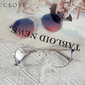 CEOFY Women Retro Round Myopia Glasses Frame Sun Clip på receptbelagda Optiska ögonlocksramar Fashion Eyewear For Women 240528