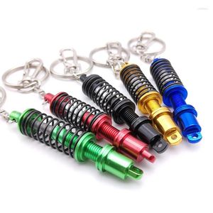Keychains Universal Spring Car Tuning Part Absorber Keyring Adjustable Alloy Interior Suspension Keychain Coilover Creative Gift