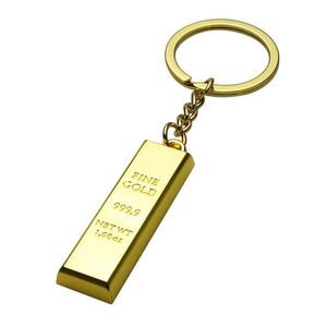 Keychains & Lanyards Gold Bar Keychain Pendant Metal Keyring Car Key Chain Creative Christmas Gift Drop Delivery Fashion Accessories Dh4Mh