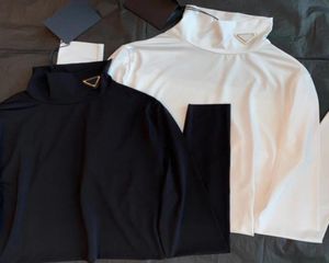 Designers Womens Letter Tshirt Långärmad basskjorta svarta vita färger Tees Ladies Cloth Classic Elastic Slim Tops SML8624779