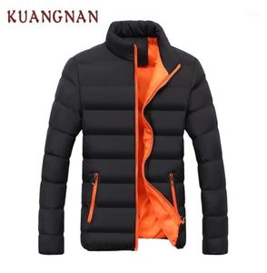 Männer039s down Parkas Kuangnan Solid Männer Winterjacke Schwarzer Stand Kragen Mantel Mann Parka Kleidung 2021 13834301