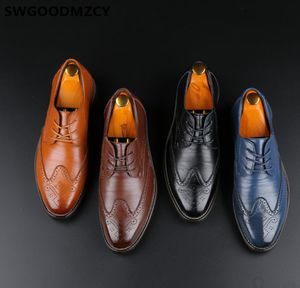 Męskie buty formalne oryginalne skórzane butę Oxford czarne buty plus brązowe sukienki korporacyjne dla mężczyzn Scarpe uomo eleganti6956042