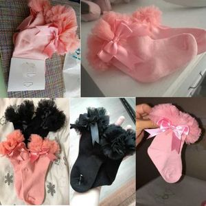 Kids Socks 2018 Infant Toddler Baby sock Girls Kids Princess Bowknot Lace Floral Short Socks Cotton Ruffle Frilly Trim Ankle Socks 0-8Y d240528